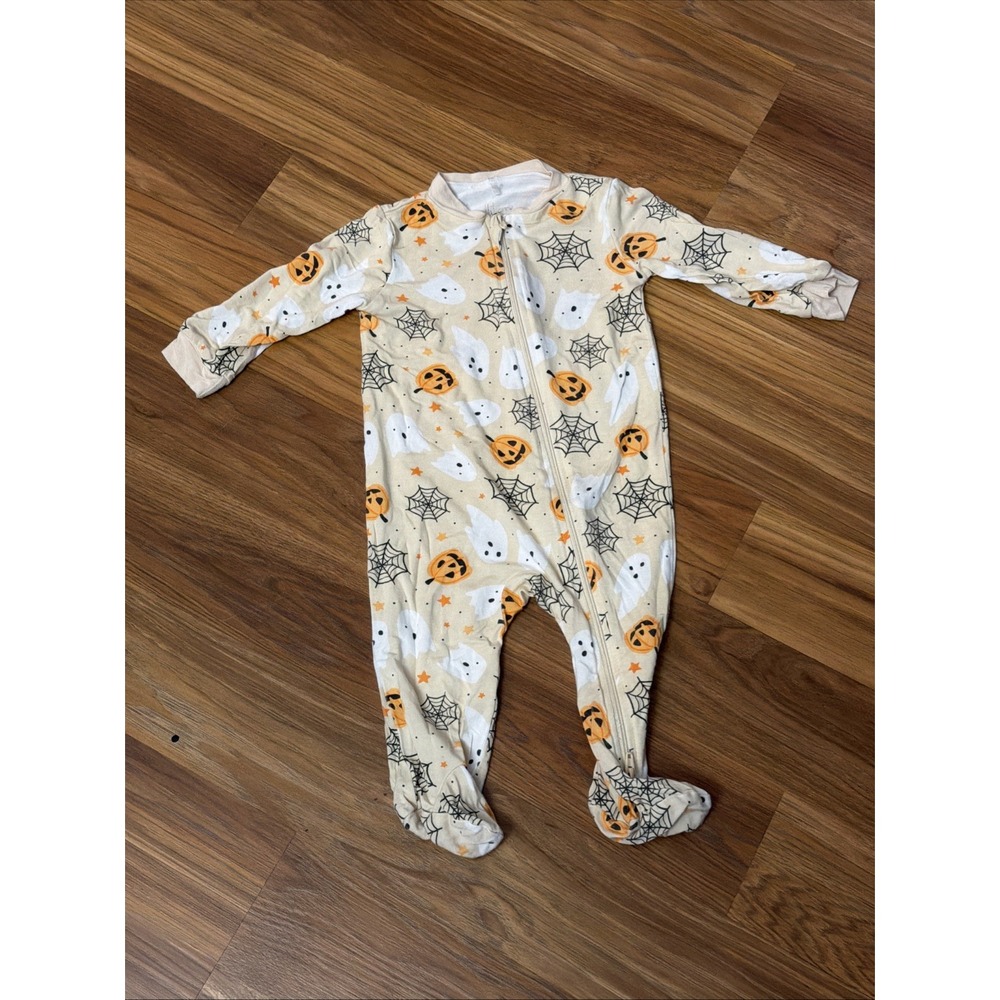 Milkberry Baby Girls/boys Halloween Footed Sleeper Pajamas Bamboo Pumpkin Ghost